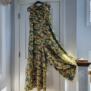 Genuine Vintage 1970s Floral Jumpsuit XS